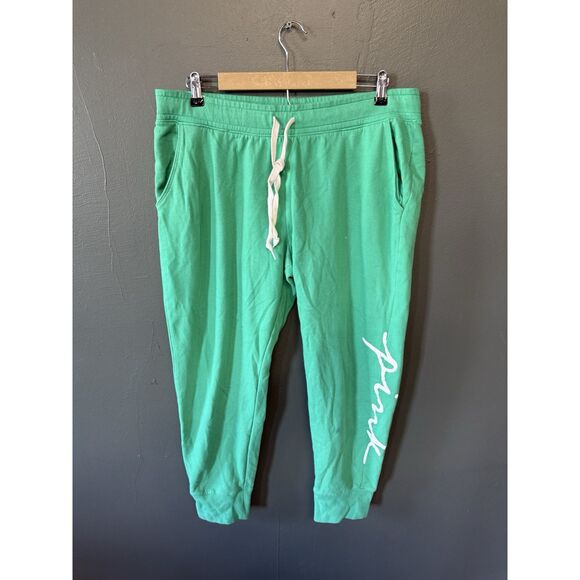 Pink by Victoria Secret Womens Green Jogger Sweatpants Sie XL - Picture 1 of 3